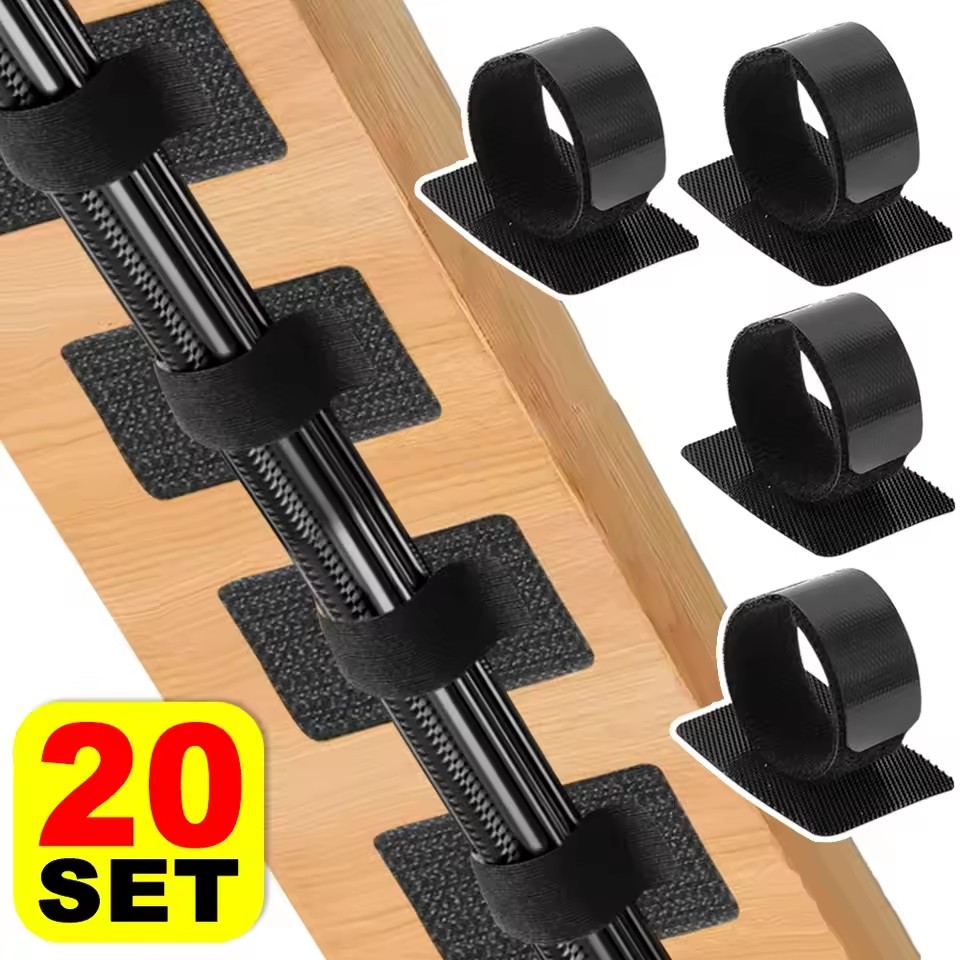 Desk Cable Organizer - 20Set Self Adhesive Heavy Duty Cable