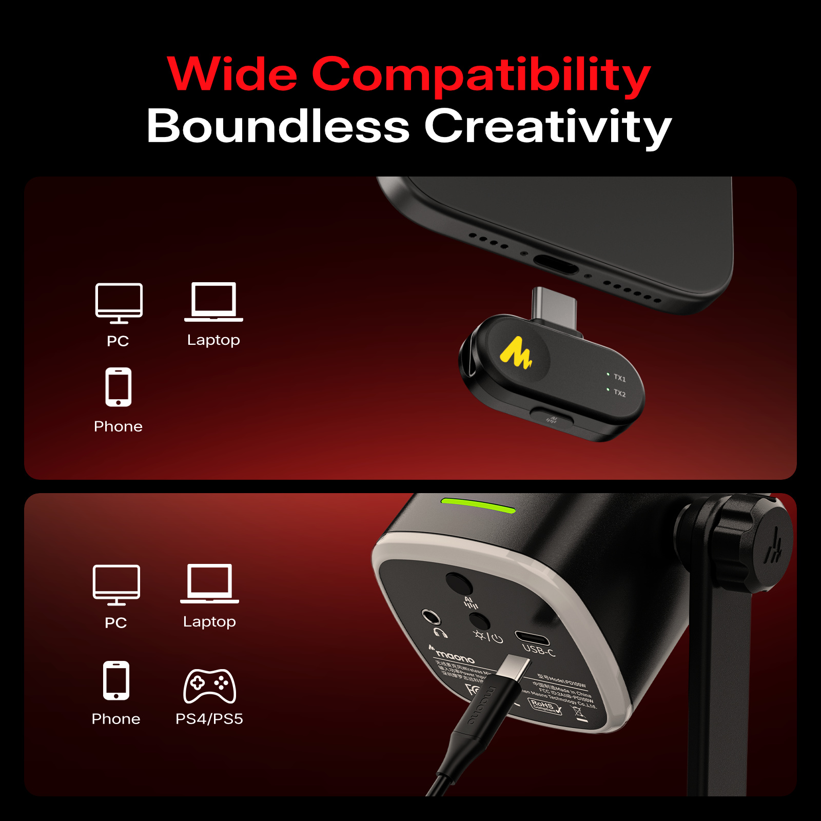 MAONO PD100W Wireless USB Dyna - огляд і ціна Pc Gaming Live Streaming