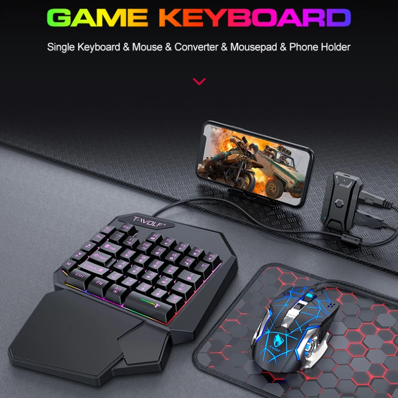 T-WOLF TF900 One Handed Keyboa - огляд і ціна Pc Gaming Kit