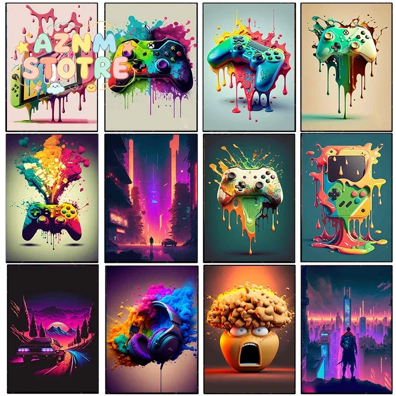 Vintage Canvas Painting Colorf - огляд і ціна Gaming Controller