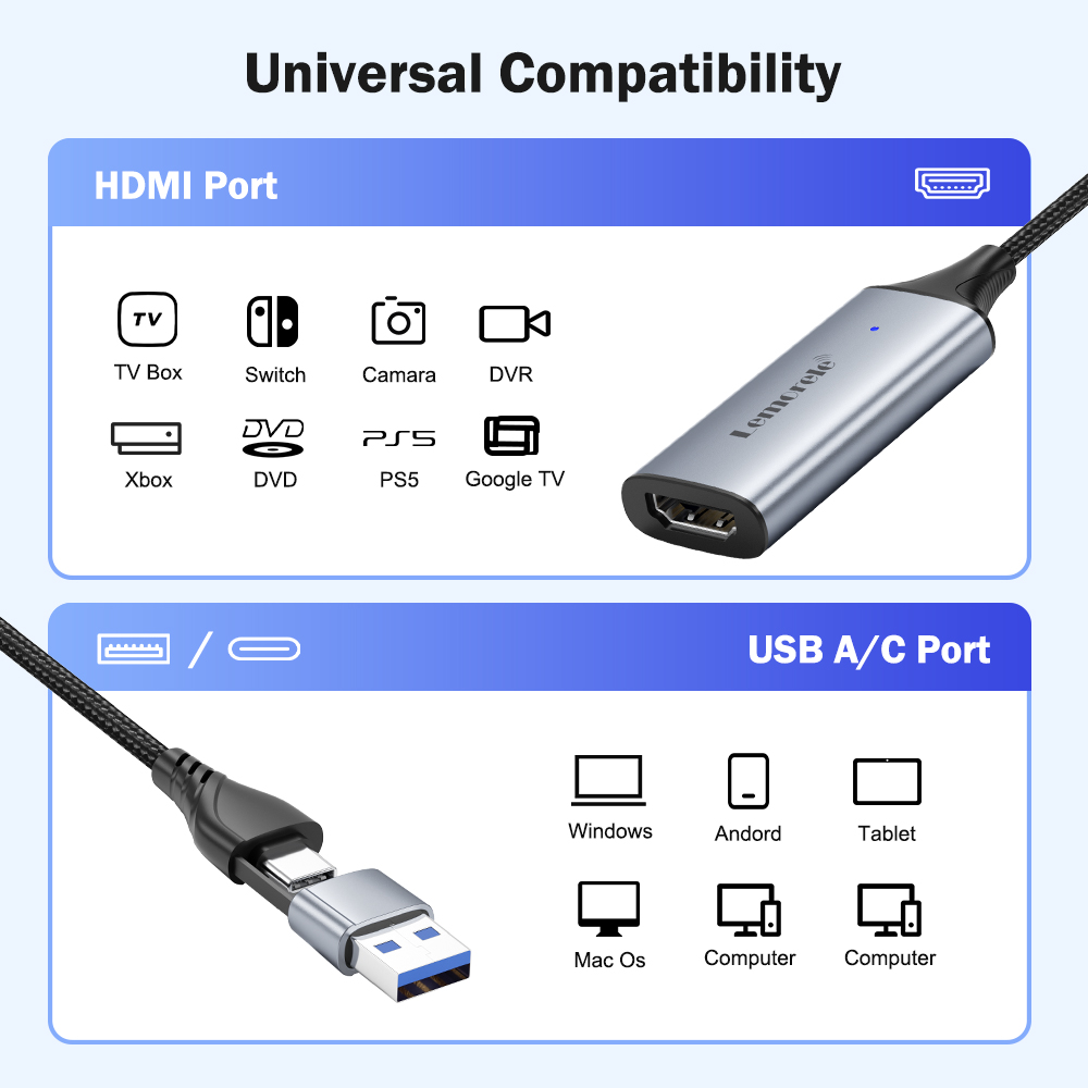 Lemorele USB 2.0 Video Capture - огляд і ціна Capture Card Hdmi
