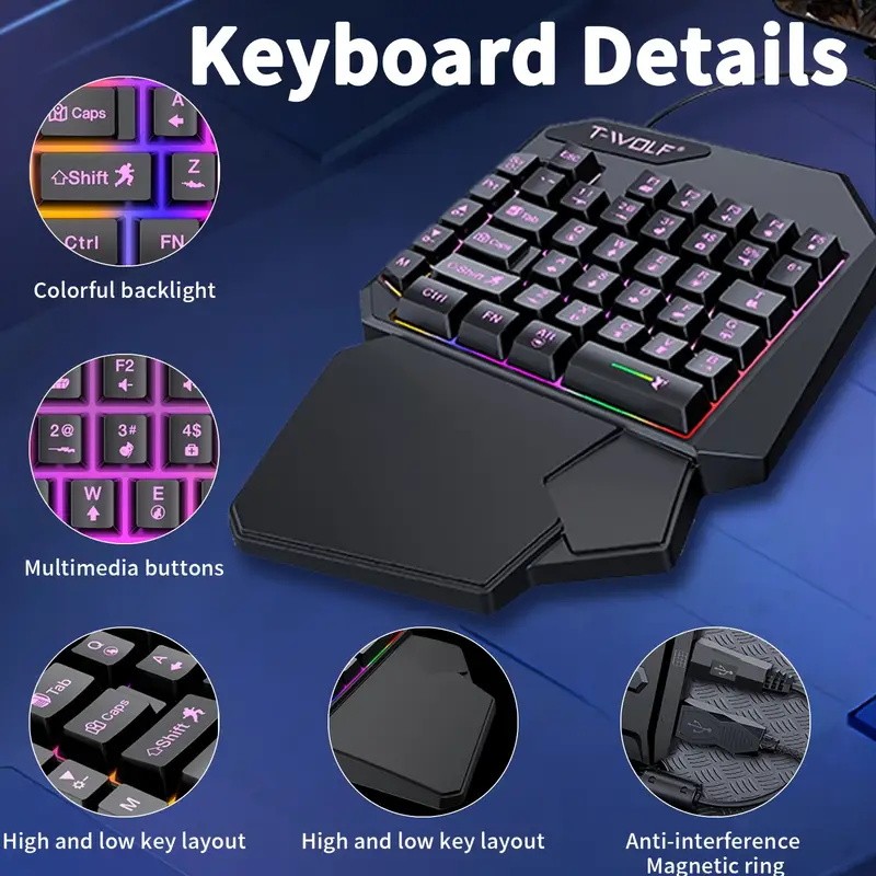 2 In1 Gaming Keyboard and Mous - огляд і ціна Rgb Keyboard Wrist Rest