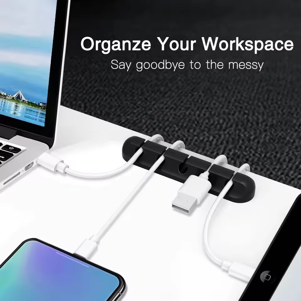 Silicone USB Cable Organizer U - огляд і ціна Desk Cable Organizer