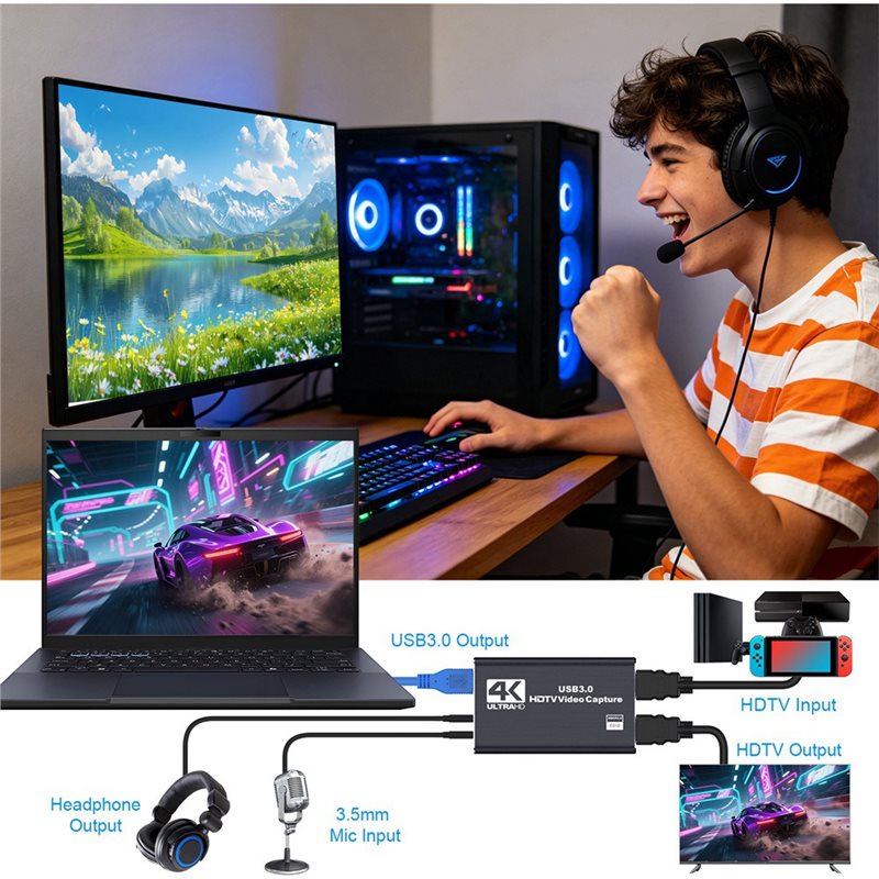 AT82-Game For PC Recording 4K  - огляд і ціна Capture Card Hdmi