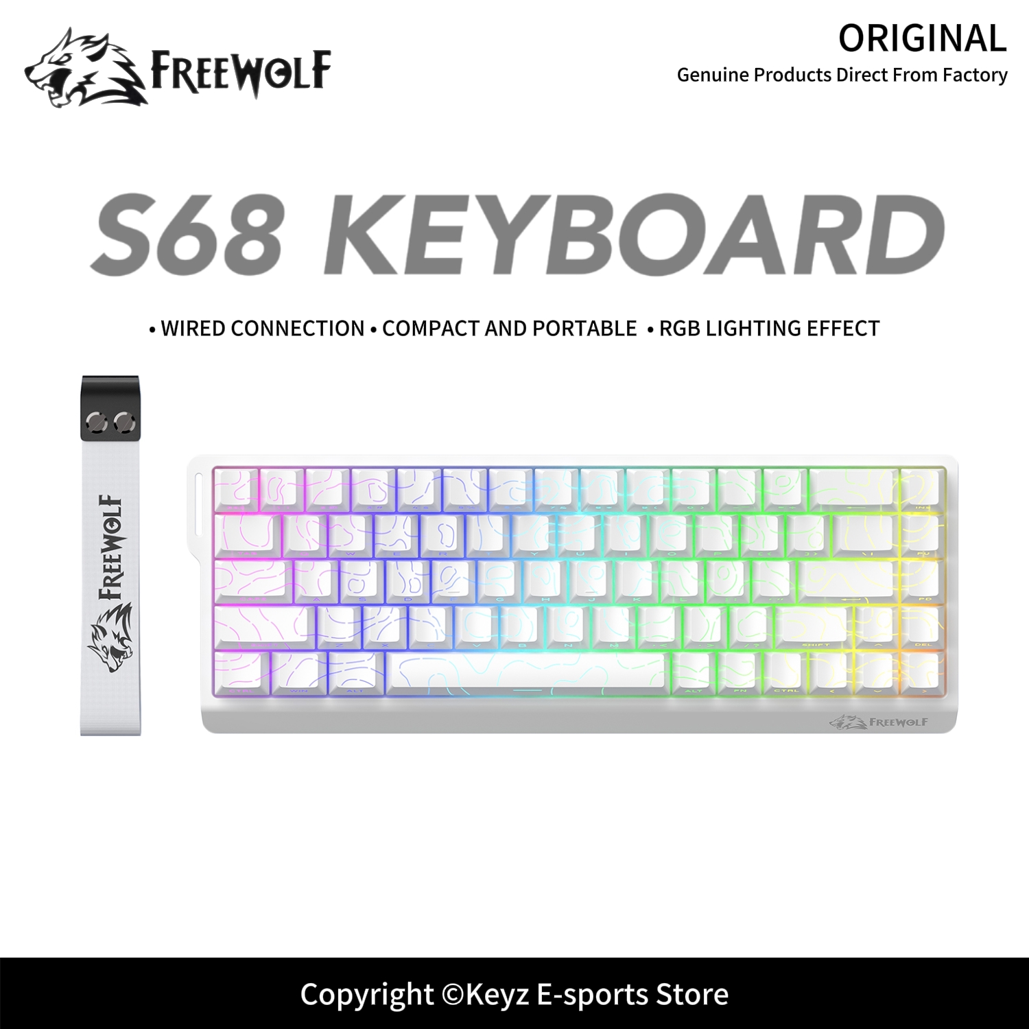 FREEWOLF S68 Wired Gaming Menb - огляд і ціна Rgb Keyboard Wrist Rest